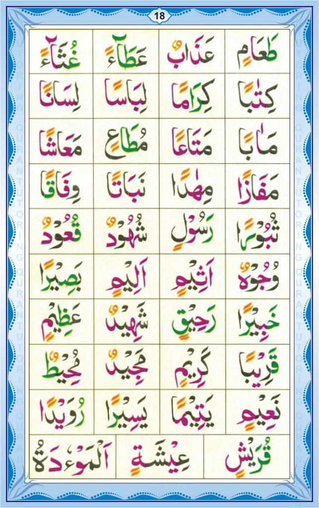 Noorani Qaida Page 18 – Lesson 9